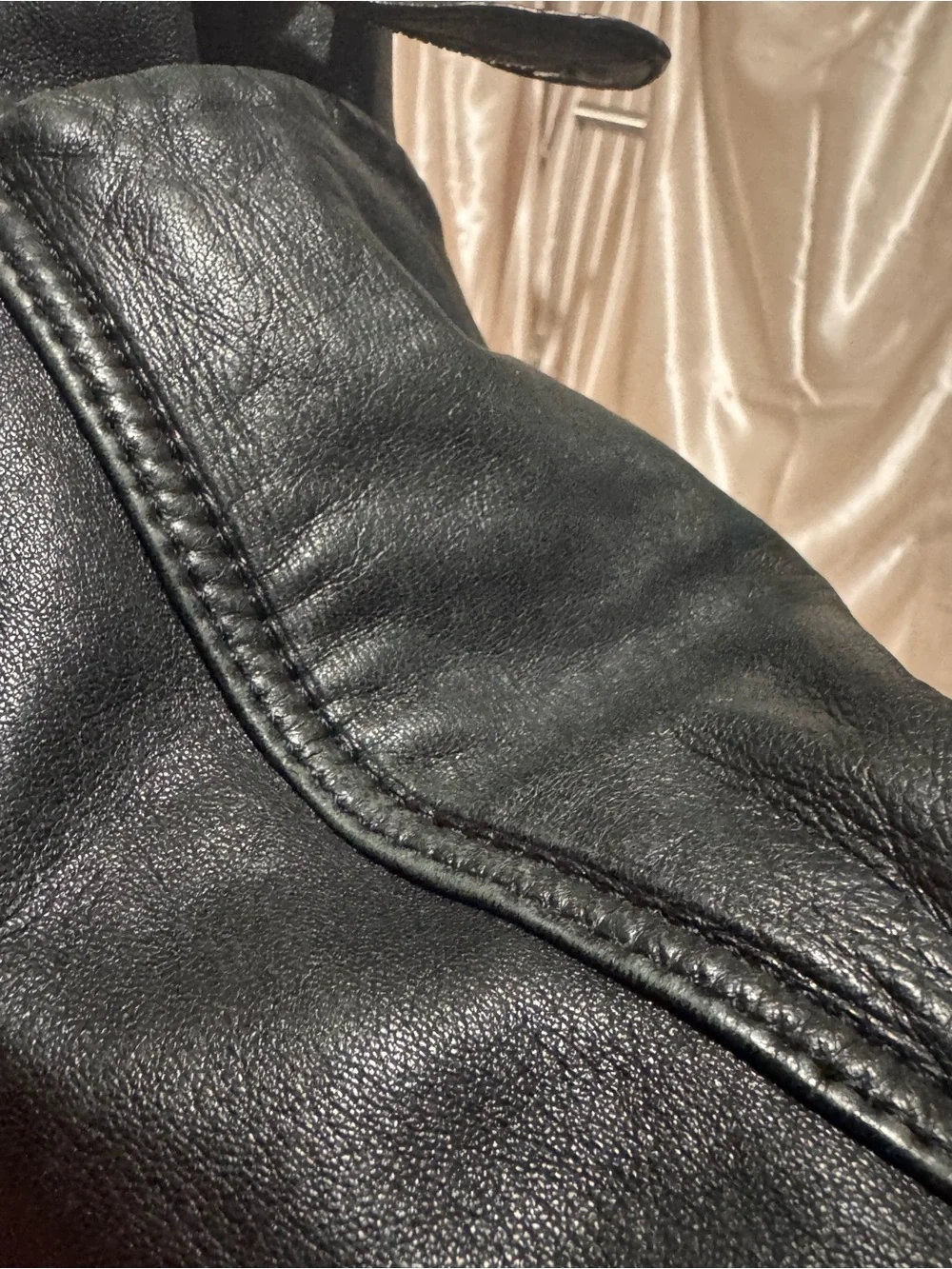 Adolfo Dominguez Black Leather Hobo with Brown Strap and Gold Hardware